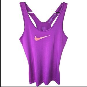 NIKE PRO New Women's Purple Athletic Razer Back Tank Top Size M